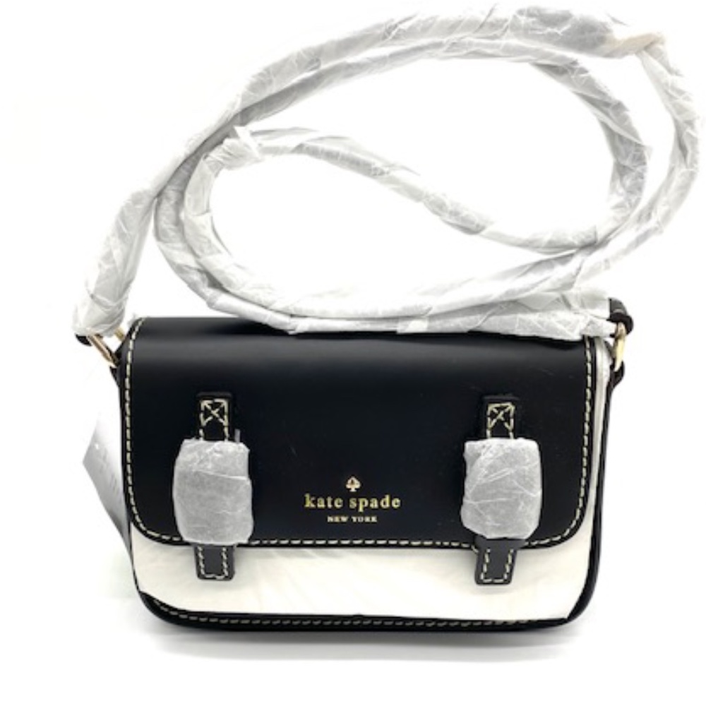 Kate Spade New York Black Leather Essex "SMALL SCOUT" Cross Body Handbag~Vintage